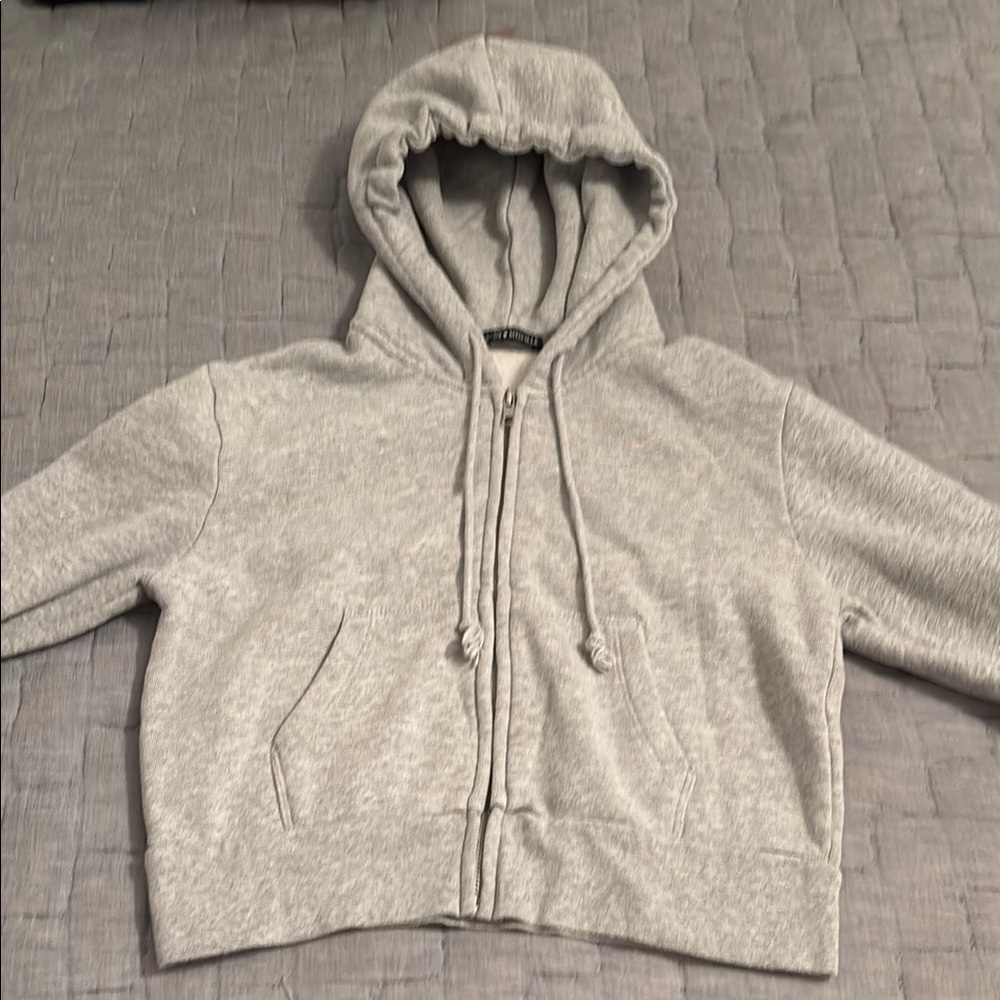 Brandy Melville Cropped Grey Hoodie